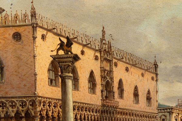 Giovanni Grubacs : Veduta di riva degli Schiavoni a Venezia  - Asta Old Masters - Associazione Nazionale - Case d'Asta italiane