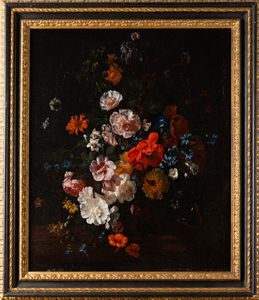 Scuola napoletana del XVII secolo Natura morta con vaso di fiori  - Asta Old Masters - Associazione Nazionale - Case d'Asta italiane