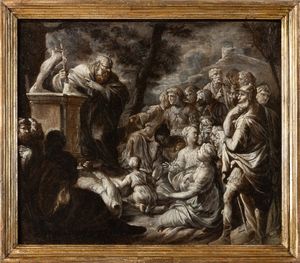 Scuola del XVII secolo Miracolo di un santo  - Asta Old Masters - Associazione Nazionale - Case d'Asta italiane