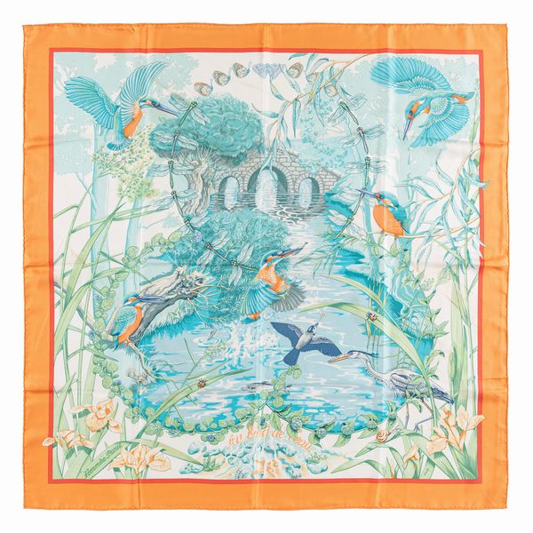 Hermès : Foulard Au Bord de L'Eau  - Asta Luxury Fashion - Associazione Nazionale - Case d'Asta italiane