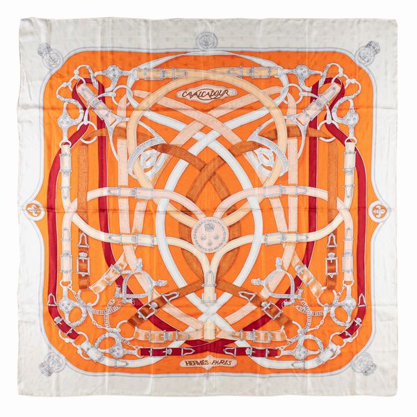 Hermès : Grand Foulard Cavalcadour  - Asta Luxury Fashion - Associazione Nazionale - Case d'Asta italiane