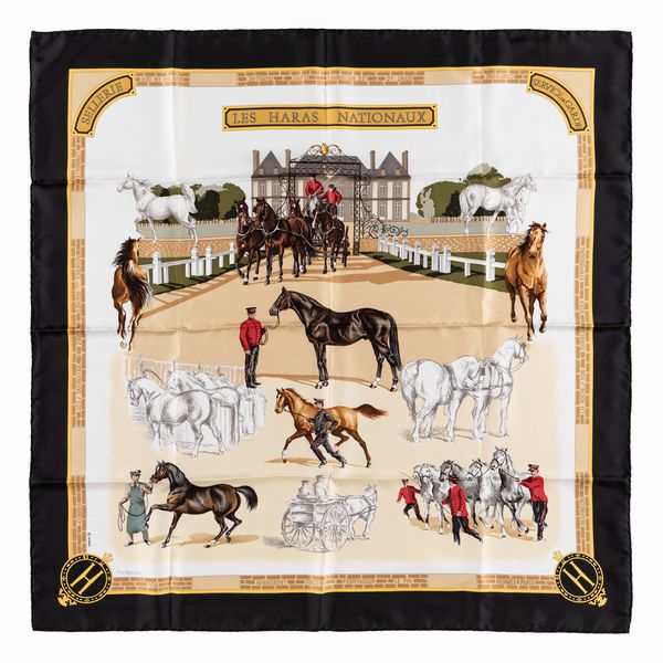 Hermès : Foulard Les Haras Nationaux  - Asta Luxury Fashion - Associazione Nazionale - Case d'Asta italiane