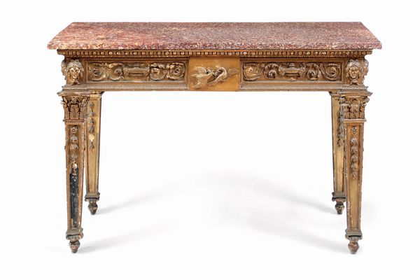 Console in legno intagliato e dorato. XVIII-XIX secolo  - Asta Dimore Italiane - Associazione Nazionale - Case d'Asta italiane