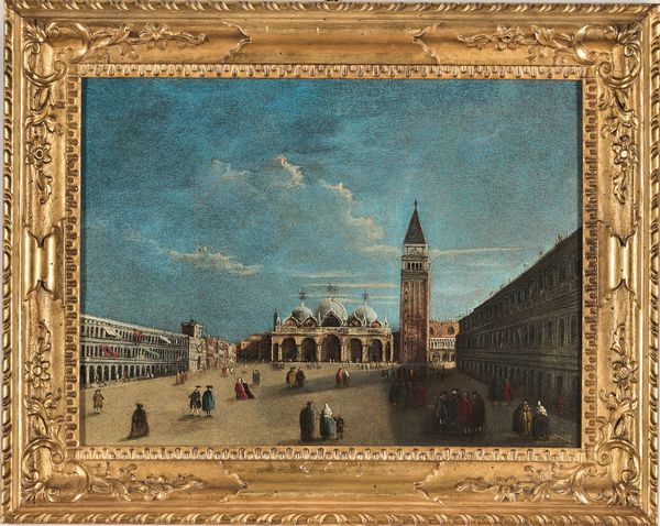 Scuola veneta del XVIII secolo Veduta di Piazza San Marco  - Asta Dipinti Antichi - Associazione Nazionale - Case d'Asta italiane