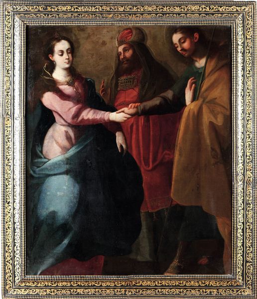 Scuola italiana del XVII secolo Lo sposalizio della Vergine  - Asta Dipinti Antichi - Associazione Nazionale - Case d'Asta italiane