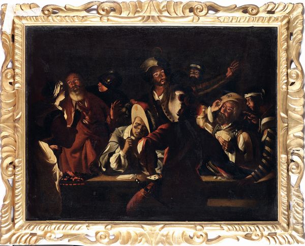 Scuola fiamminga del XVII secolo Giocatori di carte  - Asta Dipinti Antichi - Associazione Nazionale - Case d'Asta italiane