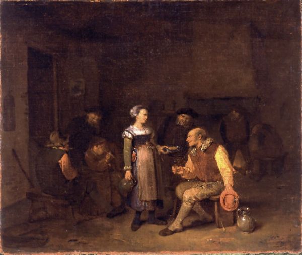 Egbert Van Heemskerck : Interni di osteria con scene di genere  - Asta Dipinti Antichi - Associazione Nazionale - Case d'Asta italiane