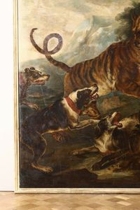 Angelo Maria Crivelli detto il Crivellone : Caccia alla tigre  - Asta Dipinti Antichi - Associazione Nazionale - Case d'Asta italiane