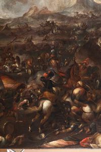 Scuola fiamminga del XVII secolo Scontro di cavalleria  - Asta Dipinti Antichi - Associazione Nazionale - Case d'Asta italiane