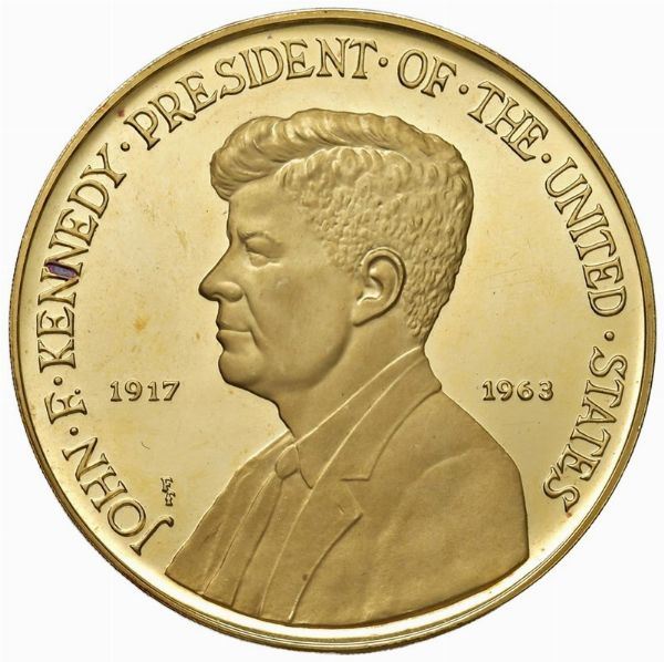 MEDAGLIA 1963 CHE COMMEMORA IL PRESIDENTE AMERICANO J.F.KENNEDY  - Asta AUREA. MONETE E MEDAGLIE IN ORO E UNA SELEZIONE DI MEDAGLIE BORBONICHE - Associazione Nazionale - Case d'Asta italiane