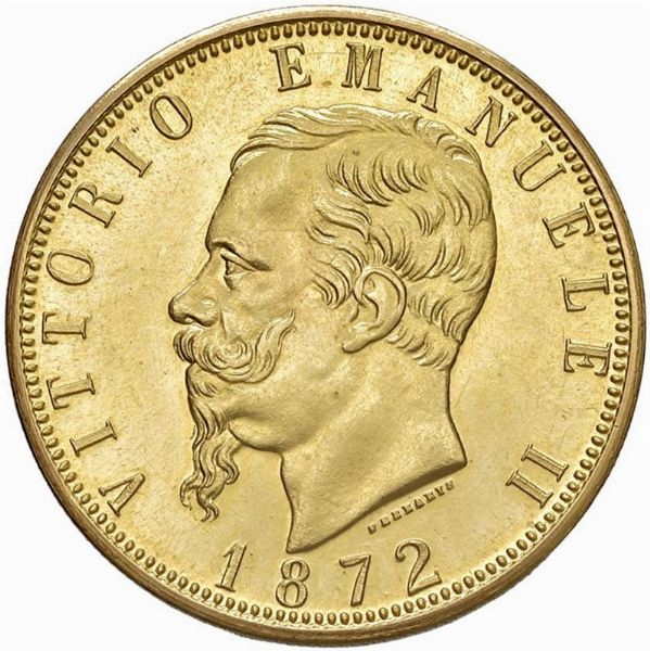 RIPRODUZIONE IN ORO DELLE 100 LIRE 1872  - Asta AUREA. MONETE E MEDAGLIE IN ORO E UNA SELEZIONE DI MEDAGLIE BORBONICHE - Associazione Nazionale - Case d'Asta italiane