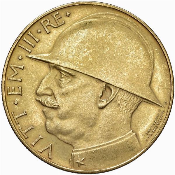 RIPRODUZIONE IN ORO DELLE 100 LIRE FASCIO 1928  - Asta AUREA. MONETE E MEDAGLIE IN ORO E UNA SELEZIONE DI MEDAGLIE BORBONICHE - Associazione Nazionale - Case d'Asta italiane