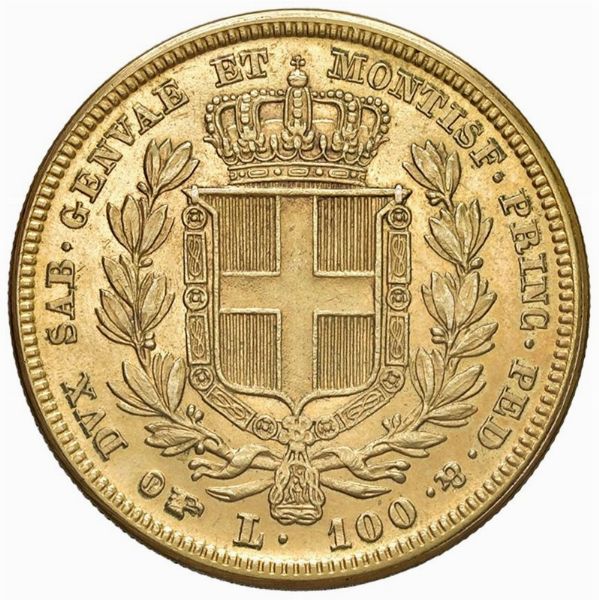 RIPRODUZIONE IN ORO DELLE 100 LIRE 1837  - Asta AUREA. MONETE E MEDAGLIE IN ORO E UNA SELEZIONE DI MEDAGLIE BORBONICHE - Associazione Nazionale - Case d'Asta italiane