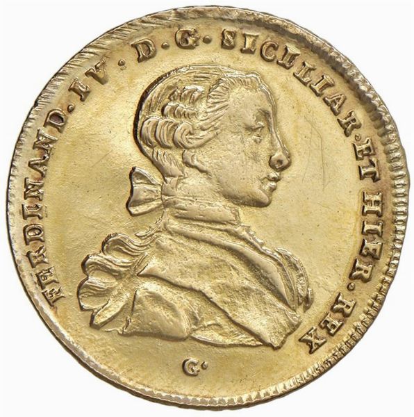 NAPOLI. FERDINANDO IV DI BORBONE (1759-1799). DA 6 DUCATI 1765  - Asta AUREA. MONETE E MEDAGLIE IN ORO E UNA SELEZIONE DI MEDAGLIE BORBONICHE - Associazione Nazionale - Case d'Asta italiane