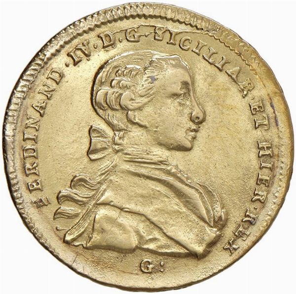 NAPOLI. FERDINANDO IV DI BORBONE (1759-1799). DA 6 DUCATI 1765  - Asta AUREA. MONETE E MEDAGLIE IN ORO E UNA SELEZIONE DI MEDAGLIE BORBONICHE - Associazione Nazionale - Case d'Asta italiane