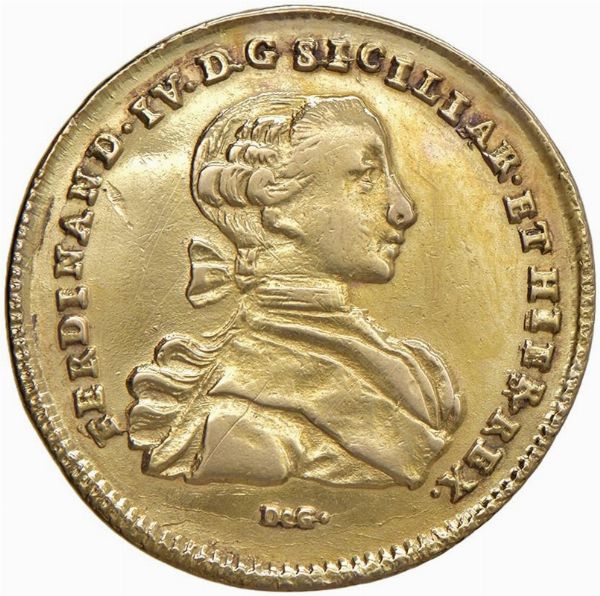 NAPOLI. FERDINANDO IV DI BORBONE (1759-1799). DA 6 DUCATI 1766  - Asta AUREA. MONETE E MEDAGLIE IN ORO E UNA SELEZIONE DI MEDAGLIE BORBONICHE - Associazione Nazionale - Case d'Asta italiane