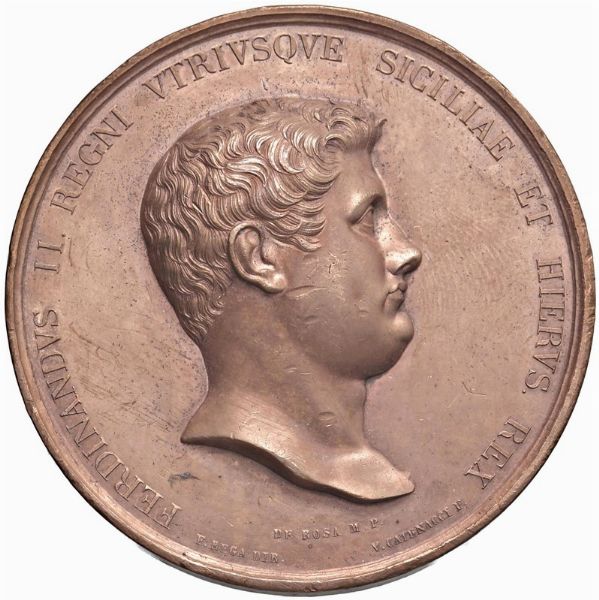 NAPOLI. FERDINANDO II BORBONE (1830-1859). MEDAGLIA 1830 PER INCORONAZIONE DI FERDINANDO II OPUS V. CATENACCI E M. LAUDICINA  - Asta AUREA. MONETE E MEDAGLIE IN ORO E UNA SELEZIONE DI MEDAGLIE BORBONICHE - Associazione Nazionale - Case d'Asta italiane