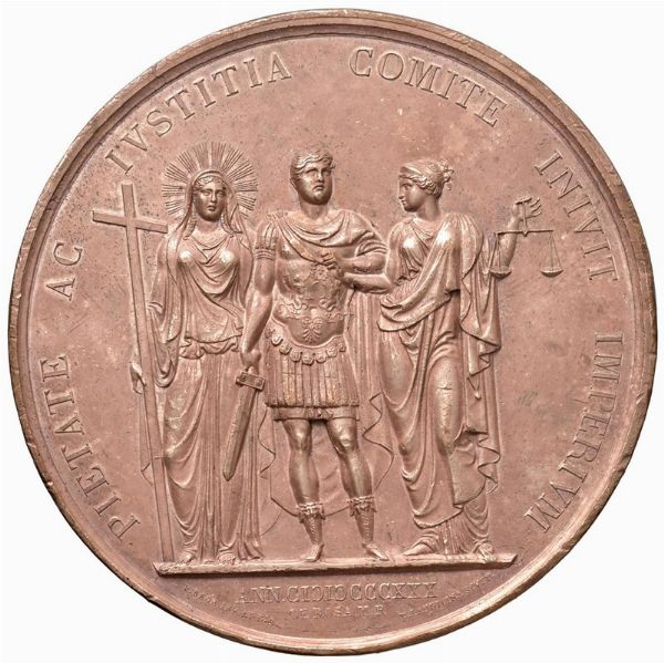 NAPOLI. FERDINANDO II BORBONE (1830-1859). MEDAGLIA 1830 PER INCORONAZIONE DI FERDINANDO II OPUS V. CATENACCI E M. LAUDICINA  - Asta AUREA. MONETE E MEDAGLIE IN ORO E UNA SELEZIONE DI MEDAGLIE BORBONICHE - Associazione Nazionale - Case d'Asta italiane