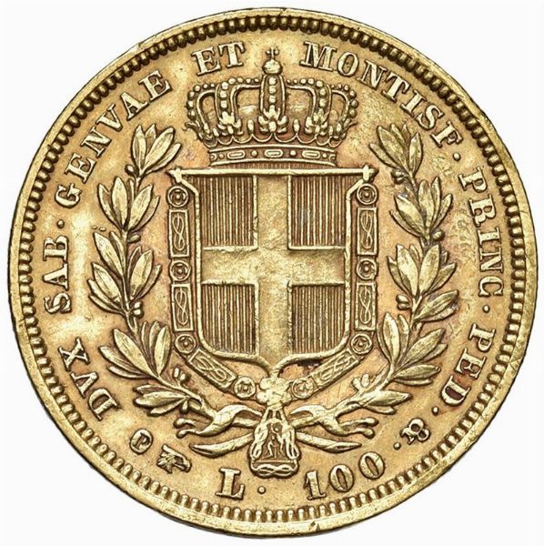 GENOVA. REGNO DI SARDEGNA. CARLO ALBERTO (1831-1849) 100 LIRE 1834 GENOVA  - Asta AUREA. MONETE E MEDAGLIE IN ORO E UNA SELEZIONE DI MEDAGLIE BORBONICHE - Associazione Nazionale - Case d'Asta italiane