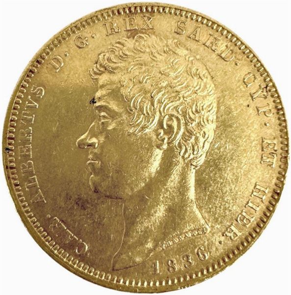 GENOVA. REGNO DI SARDEGNA. CARLO ALBERTO (1831-1849) 100 LIRE 1836  - Asta AUREA. MONETE E MEDAGLIE IN ORO E UNA SELEZIONE DI MEDAGLIE BORBONICHE - Associazione Nazionale - Case d'Asta italiane