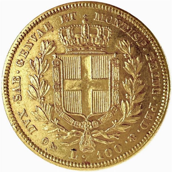 GENOVA. REGNO DI SARDEGNA. CARLO ALBERTO (1831-1849) 100 LIRE 1836  - Asta AUREA. MONETE E MEDAGLIE IN ORO E UNA SELEZIONE DI MEDAGLIE BORBONICHE - Associazione Nazionale - Case d'Asta italiane