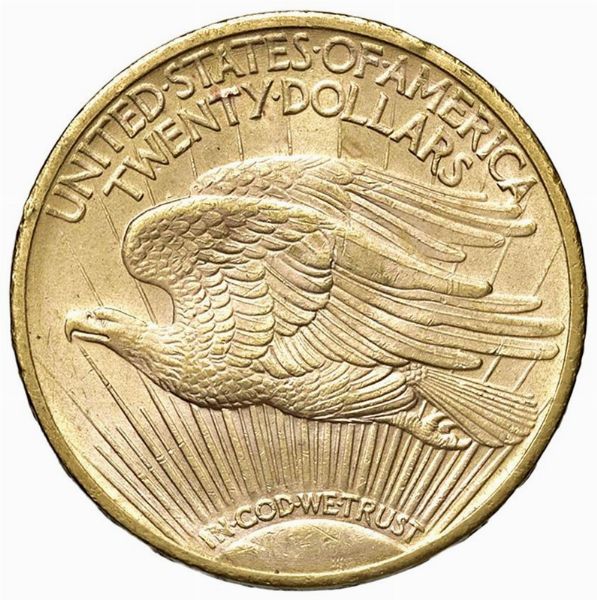 STATI UNITI. 20 DOLLARI 1922 SAINT GAUDENS  - Asta AUREA. MONETE E MEDAGLIE IN ORO E UNA SELEZIONE DI MEDAGLIE BORBONICHE - Associazione Nazionale - Case d'Asta italiane