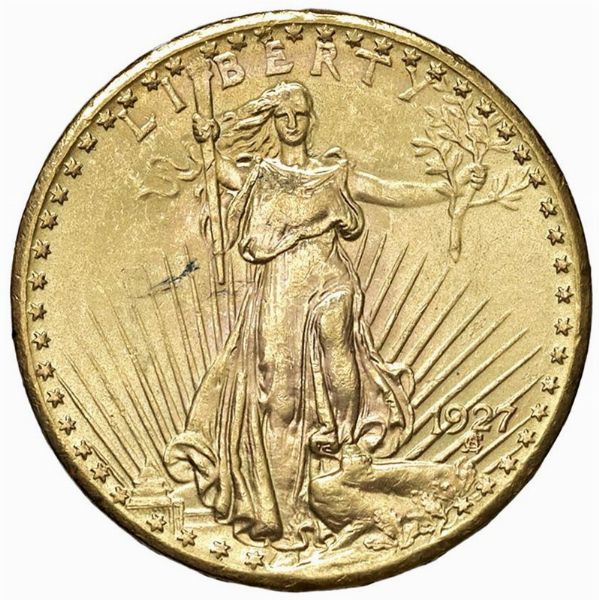 STATI UNITI. 20 DOLLARI 1927 SAINT GAUDENS  - Asta AUREA. MONETE E MEDAGLIE IN ORO E UNA SELEZIONE DI MEDAGLIE BORBONICHE - Associazione Nazionale - Case d'Asta italiane