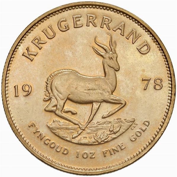 SUDAFRICA. KRUGERRAND 1978  - Asta AUREA. MONETE E MEDAGLIE IN ORO E UNA SELEZIONE DI MEDAGLIE BORBONICHE - Associazione Nazionale - Case d'Asta italiane