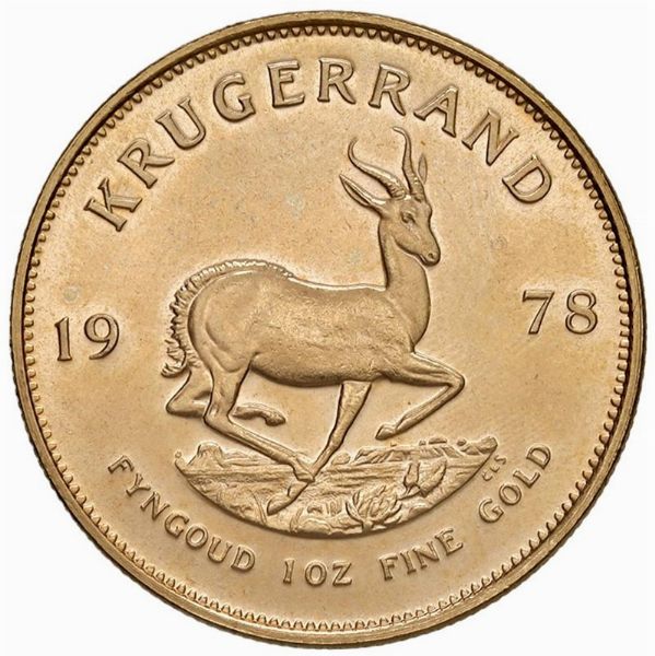 SUDAFRICA. KRUGERRAND 1978  - Asta AUREA. MONETE E MEDAGLIE IN ORO E UNA SELEZIONE DI MEDAGLIE BORBONICHE - Associazione Nazionale - Case d'Asta italiane