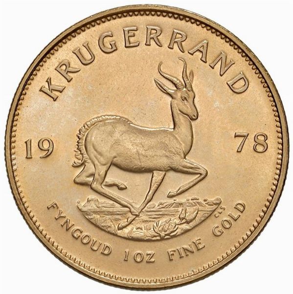 SUDAFRICA. KRUGERRAND 1978  - Asta AUREA. MONETE E MEDAGLIE IN ORO E UNA SELEZIONE DI MEDAGLIE BORBONICHE - Associazione Nazionale - Case d'Asta italiane