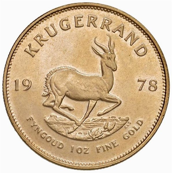 SUDAFRICA. KRUGERRAND 1978  - Asta AUREA. MONETE E MEDAGLIE IN ORO E UNA SELEZIONE DI MEDAGLIE BORBONICHE - Associazione Nazionale - Case d'Asta italiane