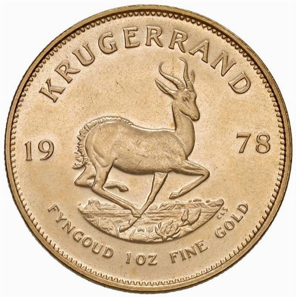 SUDAFRICA. KRUGERRAND 1978  - Asta AUREA. MONETE E MEDAGLIE IN ORO E UNA SELEZIONE DI MEDAGLIE BORBONICHE - Associazione Nazionale - Case d'Asta italiane