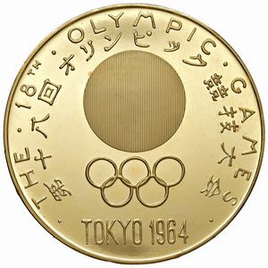 MEDAGLIA PER LE OLIMPIADI DI TOKIO 1964  - Asta AUREA. MONETE E MEDAGLIE IN ORO E UNA SELEZIONE DI MEDAGLIE BORBONICHE - Associazione Nazionale - Case d'Asta italiane