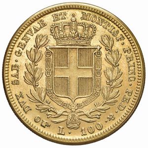 RIPRODUZIONE IN ORO DELLE 100 LIRE 1837  - Asta AUREA. MONETE E MEDAGLIE IN ORO E UNA SELEZIONE DI MEDAGLIE BORBONICHE - Associazione Nazionale - Case d'Asta italiane