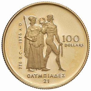 CANADA.ELISABETTA II (1952-2022). 100 DOLLARI 1976. MONETA IN ORO EMESSA PER LE OLIMPIADI DI MONTREAL  - Asta AUREA. MONETE E MEDAGLIE IN ORO E UNA SELEZIONE DI MEDAGLIE BORBONICHE - Associazione Nazionale - Case d'Asta italiane