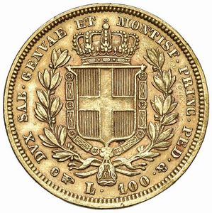 GENOVA. REGNO DI SARDEGNA. CARLO ALBERTO (1831-1849) 100 LIRE 1834 GENOVA  - Asta AUREA. MONETE E MEDAGLIE IN ORO E UNA SELEZIONE DI MEDAGLIE BORBONICHE - Associazione Nazionale - Case d'Asta italiane