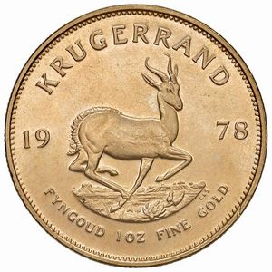 SUDAFRICA. KRUGERRAND 1978  - Asta AUREA. MONETE E MEDAGLIE IN ORO E UNA SELEZIONE DI MEDAGLIE BORBONICHE - Associazione Nazionale - Case d'Asta italiane