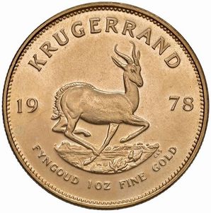 SUDAFRICA. KRUGERRAND 1978  - Asta AUREA. MONETE E MEDAGLIE IN ORO E UNA SELEZIONE DI MEDAGLIE BORBONICHE - Associazione Nazionale - Case d'Asta italiane