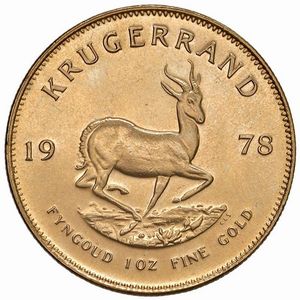 SUDAFRICA. KRUGERRAND 1978  - Asta AUREA. MONETE E MEDAGLIE IN ORO E UNA SELEZIONE DI MEDAGLIE BORBONICHE - Associazione Nazionale - Case d'Asta italiane