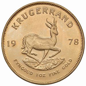 SUDAFRICA. KRUGERRAND 1978  - Asta AUREA. MONETE E MEDAGLIE IN ORO E UNA SELEZIONE DI MEDAGLIE BORBONICHE - Associazione Nazionale - Case d'Asta italiane