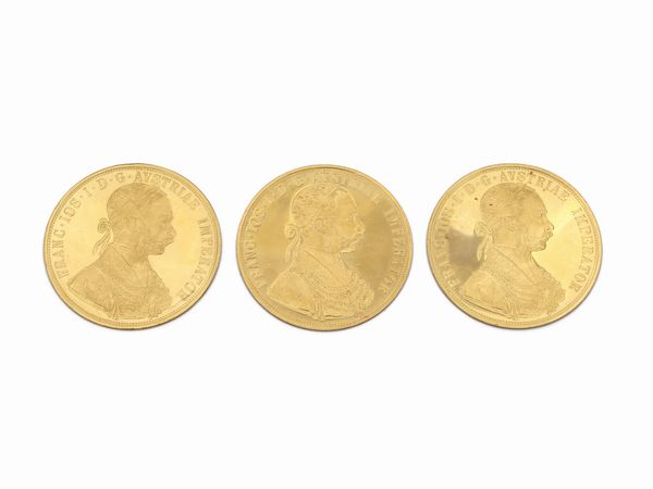 Tre monete da quattro ducati  - Asta Gioielli e Orologi - Associazione Nazionale - Case d'Asta italiane