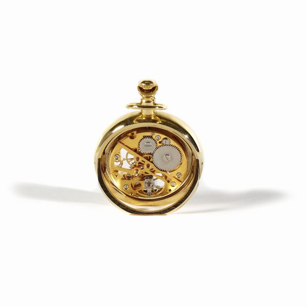 . : Un orologio da taschino metallo dorato con ingranaggi a vista.  - Asta GIOIELLI - OROLOGI - ALL I WANT FOR CHRISTMAS Online - Associazione Nazionale - Case d'Asta italiane