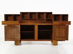 COPPOLA SILVIO (1920 - 1986) : Credenza con alzata mod. 602 per Bernini, Ceriano Laghetto  - Asta DESIGN E ARTI DECORATIVE DEL NOVECENTO - Associazione Nazionale - Case d'Asta italiane