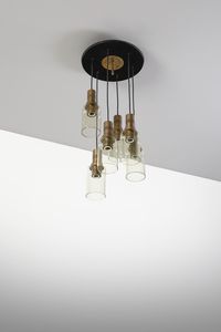 STILNOVO : Lampada a sospensione a sei luci, Milano  - Asta DESIGN E ARTI DECORATIVE DEL NOVECENTO - Associazione Nazionale - Case d'Asta italiane