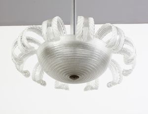 BAROVIER & TOSO : attribuito. Lampada a sospensione, Murano  - Asta DESIGN E ARTI DECORATIVE DEL NOVECENTO - Associazione Nazionale - Case d'Asta italiane