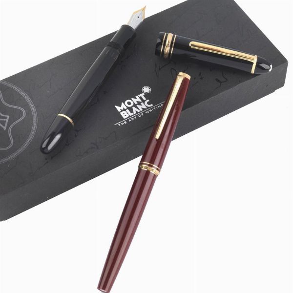 MONTBLANC : MONTBLANC UNA PENNA STILOGRAFICA N. 146 E UNA PENNA STILOGRAFICA BORDEAUX  - Asta PENNE DA COLLEZIONE - Associazione Nazionale - Case d'Asta italiane