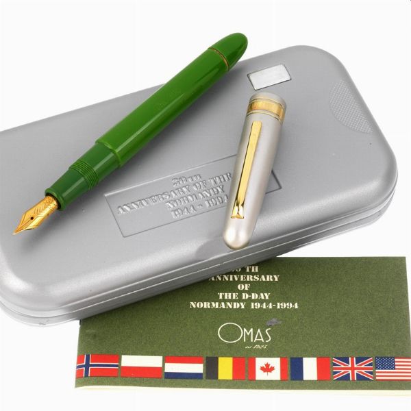 OMAS D-DAY 50°ANNIVERSARIO SBARCO IN NORMANDIA (1944-1994) PENNA STILOGRAFICA EDIZIONE LIMITATA N. 0417/5300  - Asta PENNE DA COLLEZIONE - Associazione Nazionale - Case d'Asta italiane