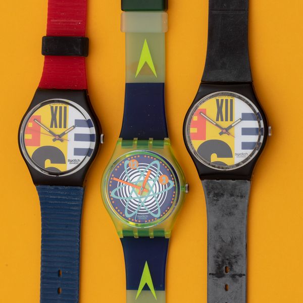 Lotto di 3 swatch: <BR>GJ107 1992 <BR>GB117 1987 <BR>GB117 1987  Imitazione  - Asta I Swatch very much - Associazione Nazionale - Case d'Asta italiane