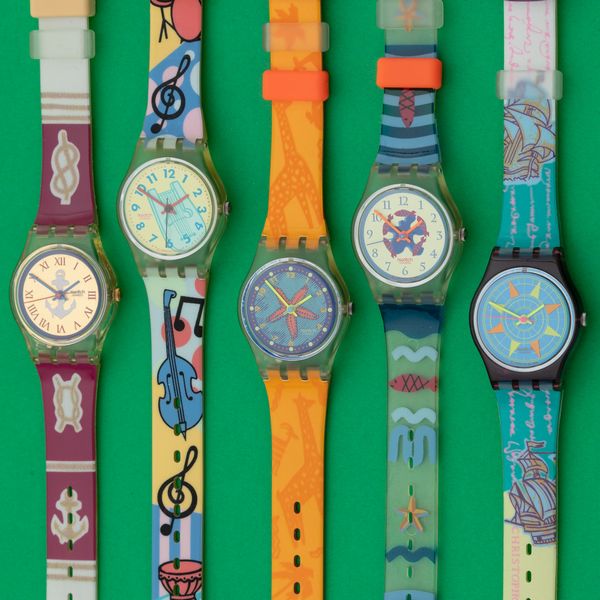 Lotto di 5 swatch misura 25 mm: <BR>LK132 1991 <BR>LK130 1992 <BR>LV100 1991 <BR>LK134 1992 <BR>LK135 1992  - Asta I Swatch very much - Associazione Nazionale - Case d'Asta italiane