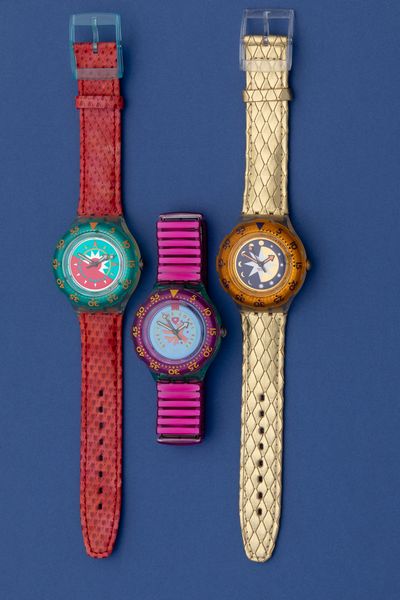 Lotto di 3 swatch Scuba 200: <BR>SDG103 1993  <BR>SDK112 1993 <BR>SDK111 1993  - Asta I Swatch very much - Associazione Nazionale - Case d'Asta italiane